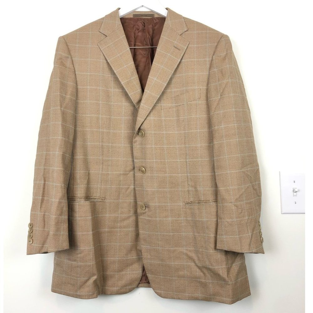 Ermenegildo Zegna Plaid Wool Three Button Blazer